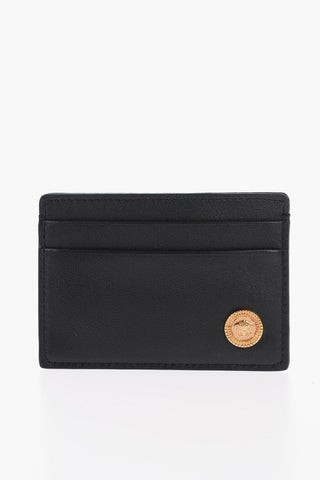 Leather Medusa Card Holder with Golden Details