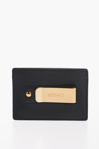 Leather Medusa Card Holder with Golden Details