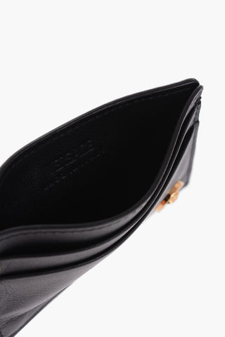 Leather Medusa Card Holder with Golden Details