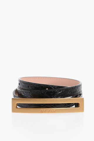 Crocodile-Effect Leather LING Slim Fit Belt 15mm