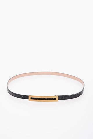 Crocodile-Effect Leather LING Slim Fit Belt 15mm