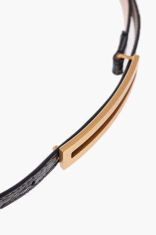 Crocodile-Effect Leather LING Slim Fit Belt 15mm