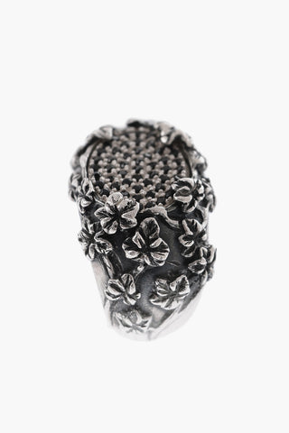 Silver PAVE' FLOREALE Ring with Zircons
