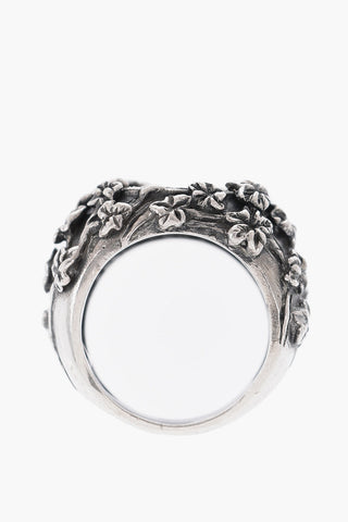 Silver PAVE' FLOREALE Ring with Zircons