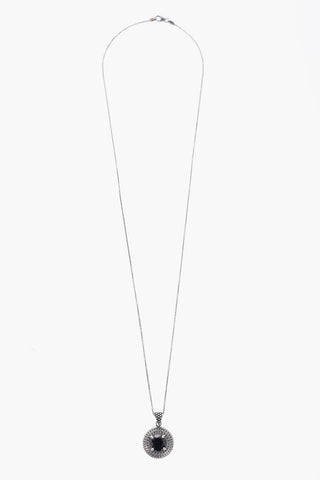 Silver Necklace with Pendant and Central Stone