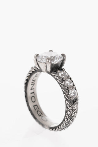 Anello Solitario MIDNIGHT in Argento con Pietre 
