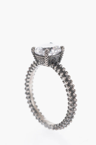 Anello Solitario DIGITAL in Argento con Pietra Centrale
