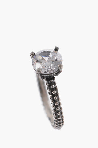 Anello Solitario DIGITAL in Argento con Pietra Centrale