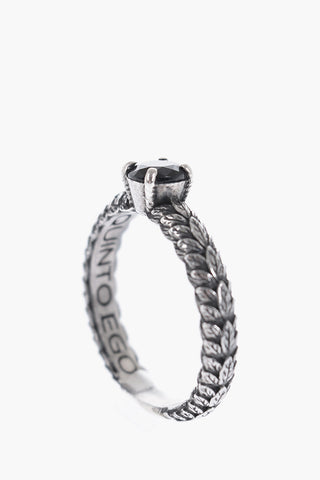 Anello SOLITARIO CUBE MINI in Argento con Pietra Centrale