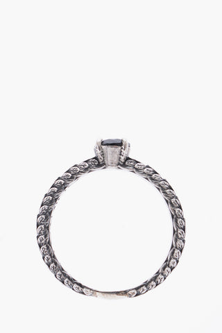 Anello SOLITARIO CUBE MINI in Argento con Pietra Centrale