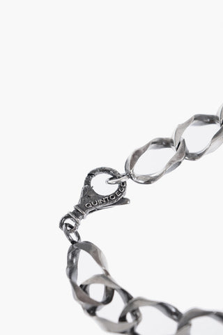 Silver Band Bracelet with Skulls