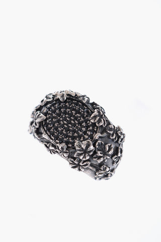 Silver PAVE' FLOREALE Ring with Zircons
