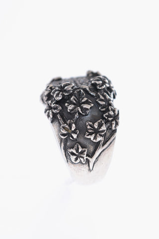 Silver PAVE' FLOREALE Ring with Zircons