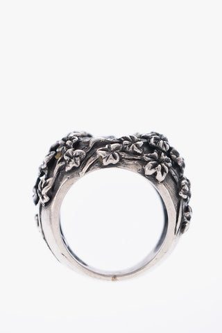Silver PAVE' FLOREALE Ring with Zircons