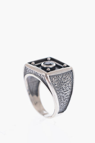 Silver LABIRINTO Ring with Central Stone
