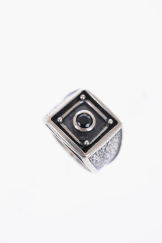 Silver LABIRINTO Ring with Central Stone