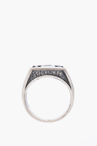 Silver LABIRINTO Ring with Central Stone