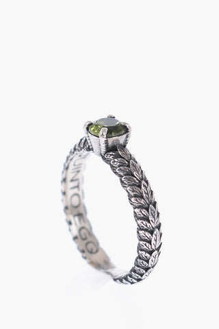 Anello SOLITARIO CUBE MINI in Argento con Pietra Centrale