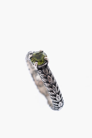 Anello SOLITARIO CUBE MINI in Argento con Pietra Centrale