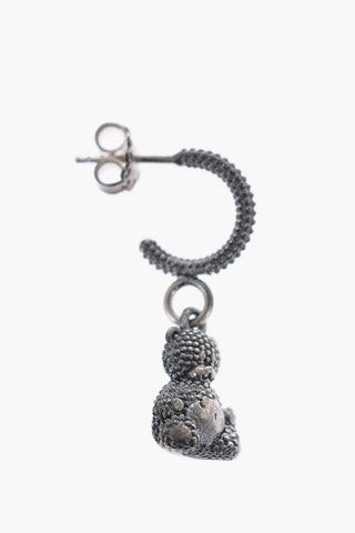 Single Hoop Earring with Teddy Bear Pendant