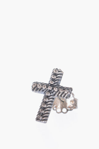 Silver Cross Shaped Single Earring