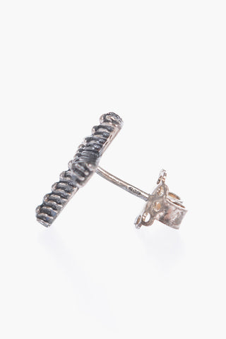 Silver Cross Shaped Single Earring