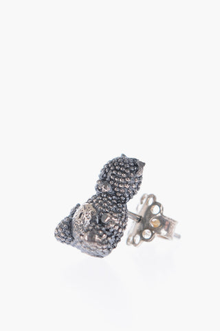 Silver Teddy Bear Shaped Single Earring