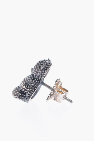 Silver Teddy Bear Shaped Single Earring