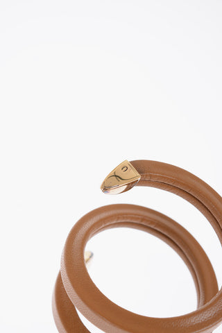 Soft Leather Spiral Bracelet with Silver Details