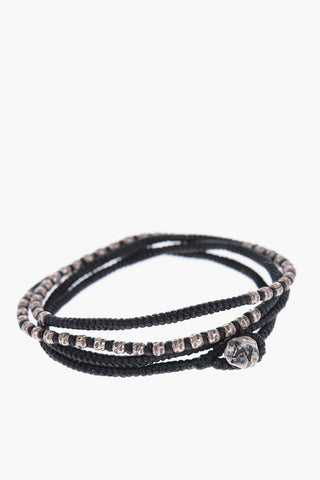 Fabric Double Circle  Bracelet with Metal Details
