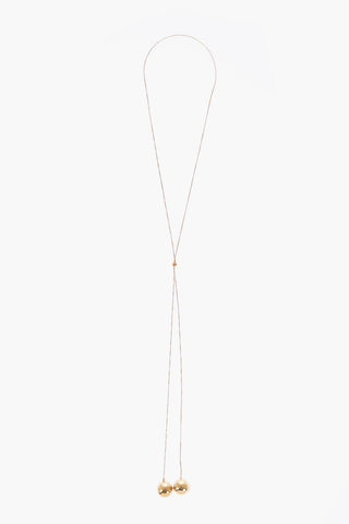 Collana Dorata con Doppio Pendente a Sfera