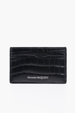 Crocodile Effect Leather Card Holder