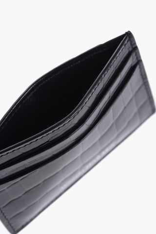 Crocodile Effect Leather Card Holder