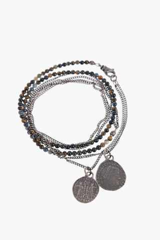 Double Circle Chain And Beaded Bracelet