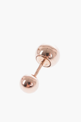 Golden Effect Silver Barbell Earrings