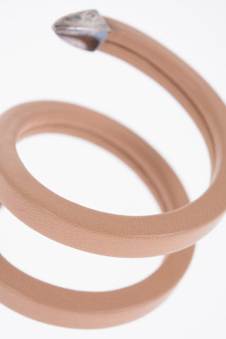 Bracciale a Spirale in Nappa con Dettagli Argentati