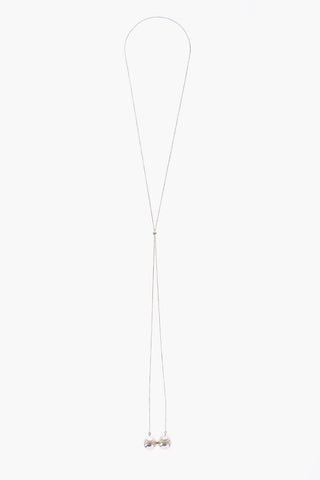 Silver Necklace with Double Sphere Pendant