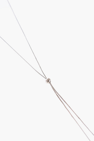 Silver Necklace with Double Sphere Pendant