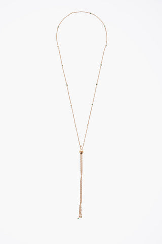 Silver Necklace with Mini Malachite Stones