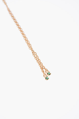 Silver Necklace with Mini Malachite Stones