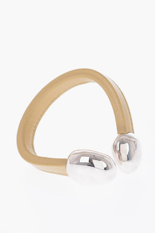 Bracciale in Nappa con Dettagli Argentati