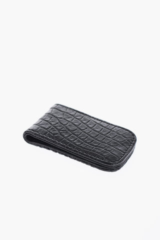Crocodile Effect Leather Banknote Holder with Magnetic Closure