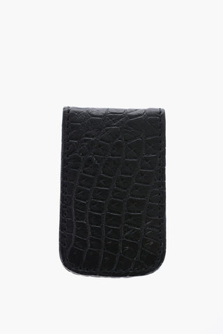 Crocodile Effect Leather Banknote Holder with Magnetic Closure