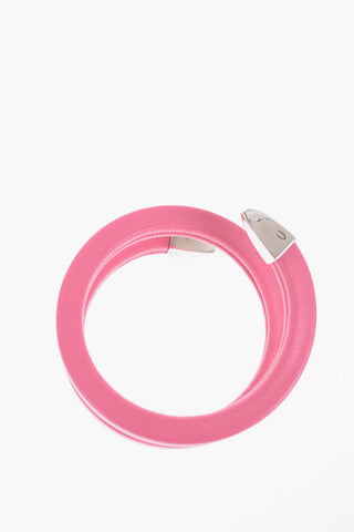 Soft Leather Spiral Bracelet with Silver Details
