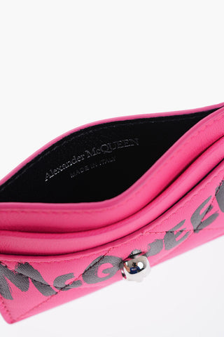 Portacarte in Pelle Trapuntata con Teschio Decorativo