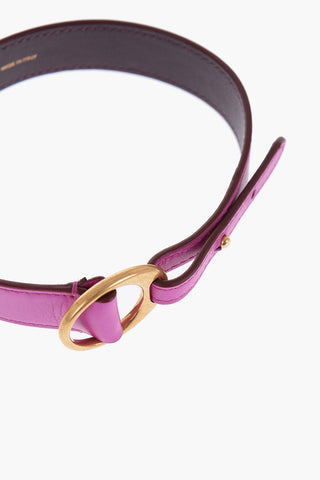 Leather Bracelet with Golden Buckle