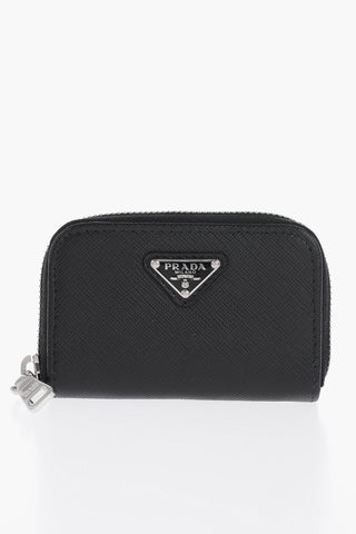 Saffiano Leather Card Holder with Zip