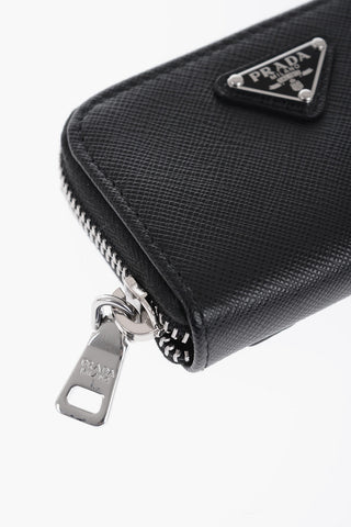 Saffiano Leather Card Holder with Zip