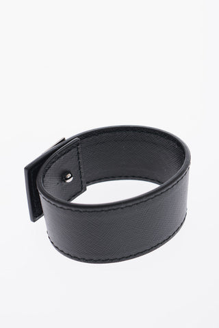Bracciale in Pelle Saffiano a Tinta Unita