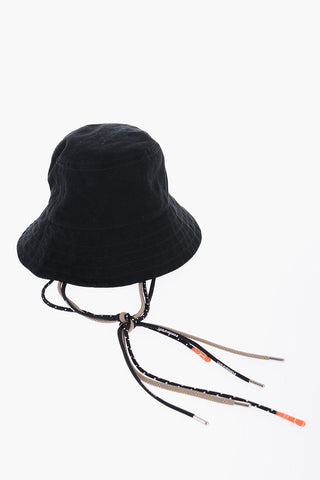 Capello Bucket a Tinta Unita in Cotone con Multi lacci